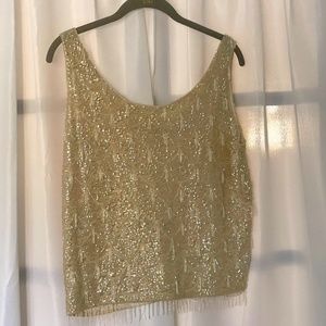 VERY VINTAGE 💗 Handmade Stunning Sequins Sweater Tank Top Lined Sz L
